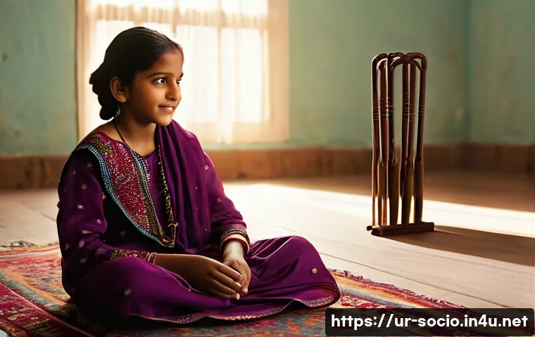 젠더 사회학과 페미니즘 이론 - **Prompt:** A heartwarming scene in a bright, traditionally decorated South Asian living room. A you...