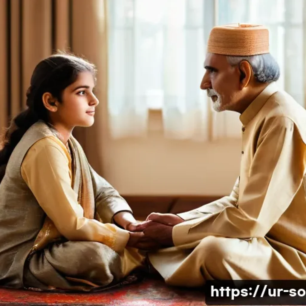 사회적 상호작용과 커뮤니케이션 - A Heartfelt Intergenerational Conversation**

A serene indoor scene featuring an elderly man with ge...
